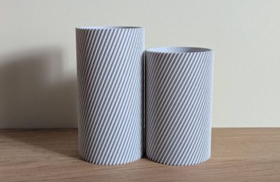 Silindrilised vaasid diagonaalse soonega 180/150x94mm